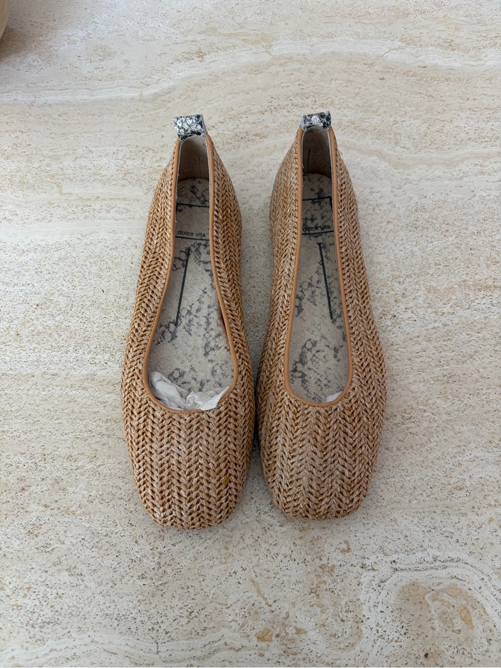Dolce Vita Woven Ballet Flats in Tan